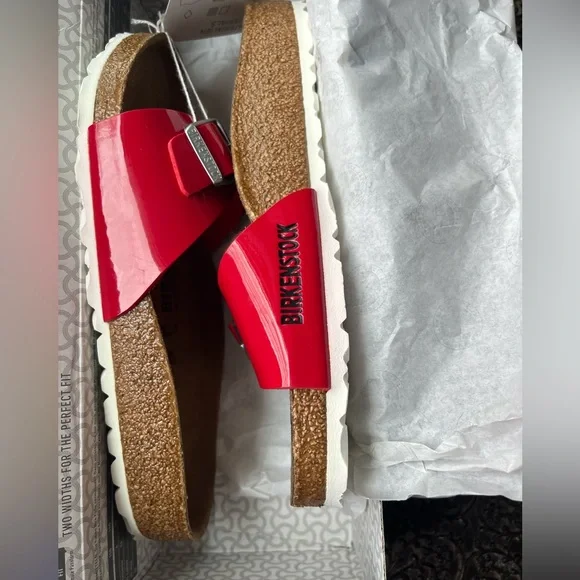 BIRKENSTOCK MADRID SANDALS IN TANGO RED PATENT 35 EU  4-4.5 US - Picture 6 of 8